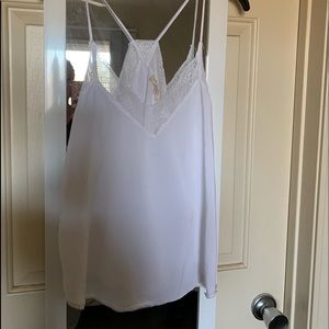 Love stitch lace racer back camisole top